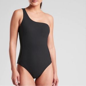 Athleta Rib Asym One Peice Swimsuit Womens Size Xtra Small Excellent Cond NWOT
